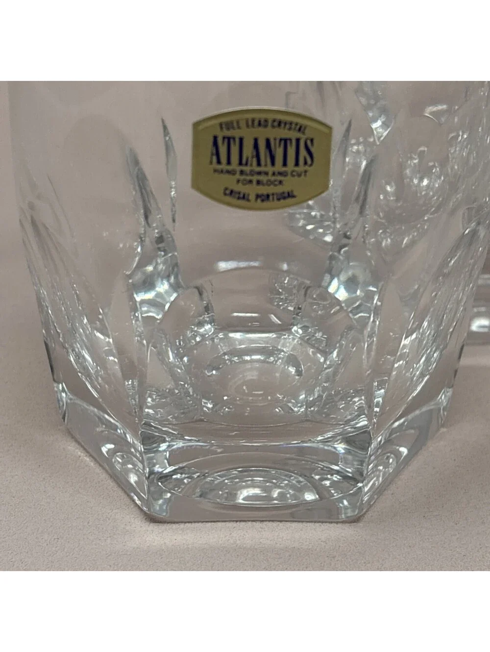 VTG Atlantis Crystal Glasses RARE Sara Old Fashioned Hand Blown Cut Set of 4 NEW